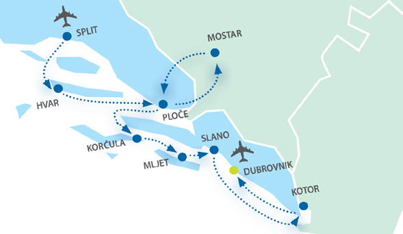 Route K205 - Split to Dubrovnik One Way Cruise