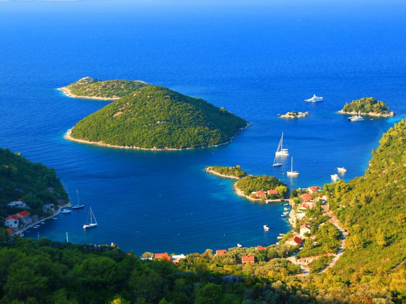 Island Mljet in Croatia, view to Prozurska luka